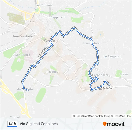 6 Bus Line Map