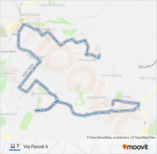 Percorso linea bus 7