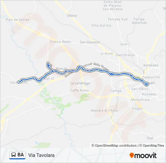BA Bus Line Map