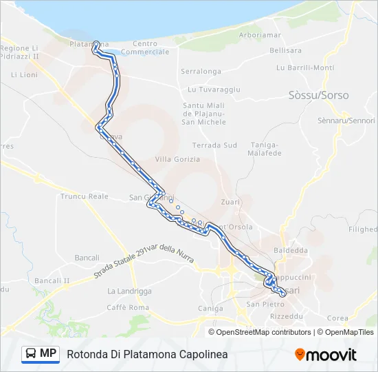 MP Bus Line Map