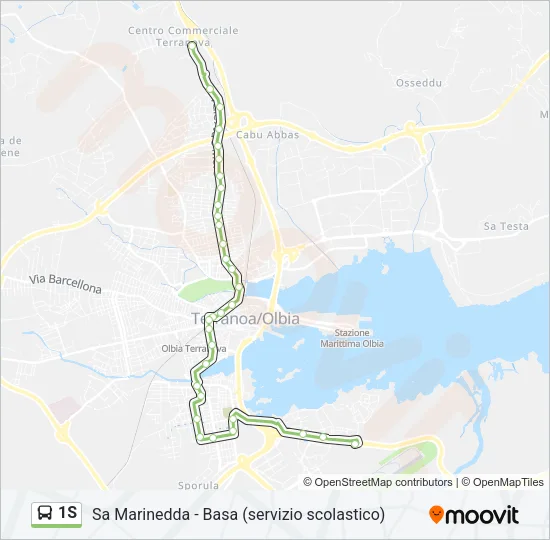 Percorso linea bus 1S