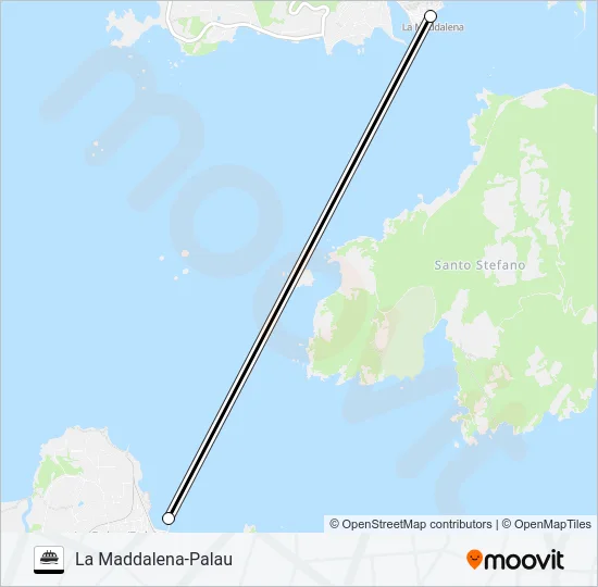 LA MADDALENA-PALAU Ferry Line Map