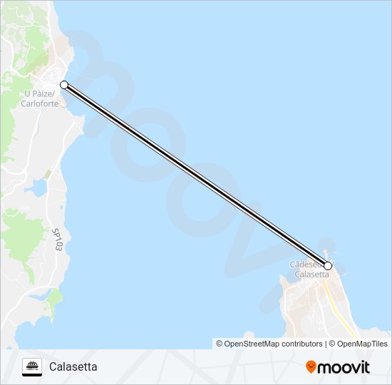 Percorso linea navigazione CARLOFORTE-CALASETTA