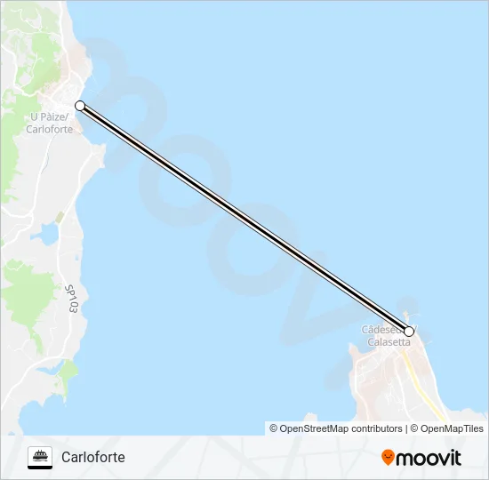 CARLOFORTE-CALASETTA Ferry Line Map