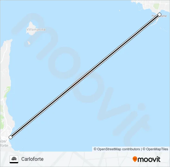 CARLOFORTE-PORTOVESME Ferry Line Map