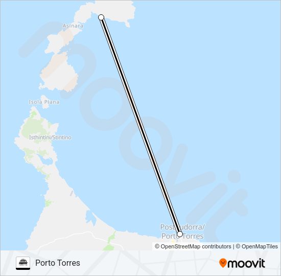 Percorso linea navigazione ASINARA - PORTO TORRES