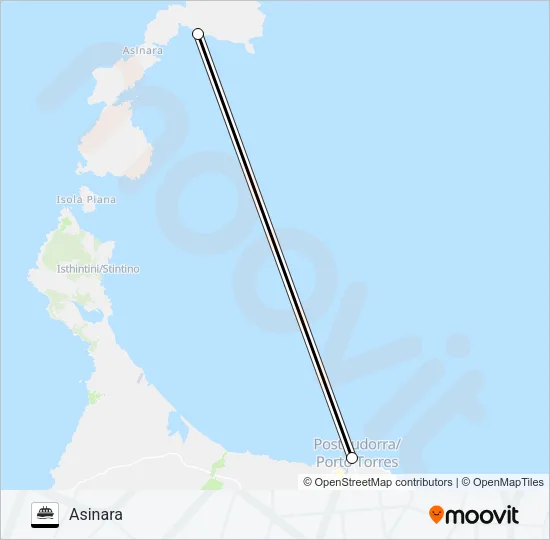 ASINARA - PORTO TORRES Ferry Line Map