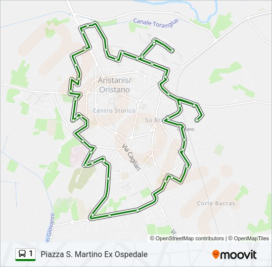 Percorso linea bus 1