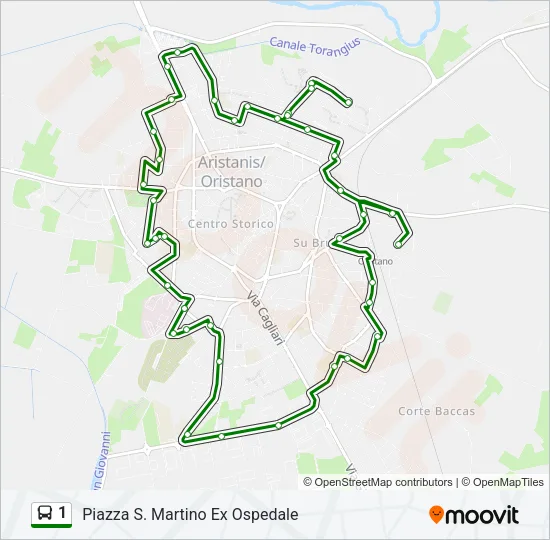 1 Bus Line Map