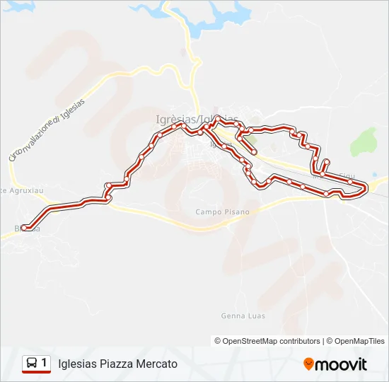 1 Bus Line Map