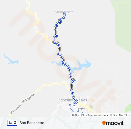 Percorso linea bus 2