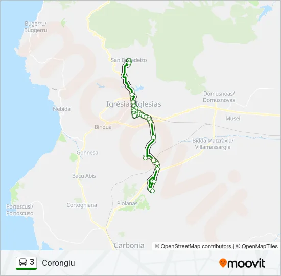 3 Bus Line Map