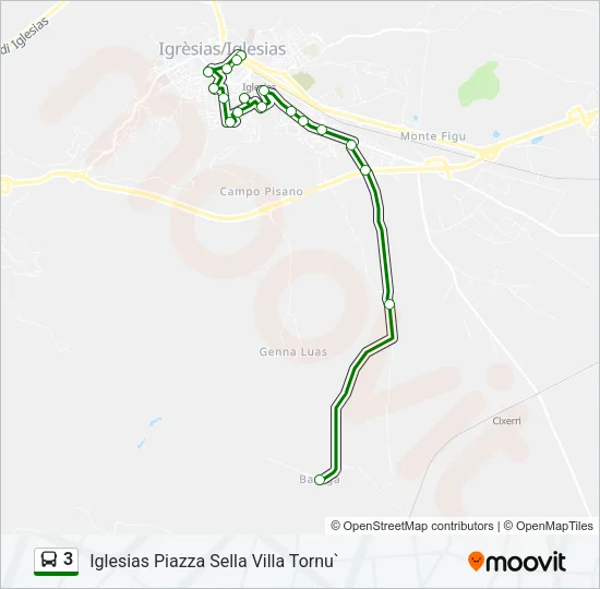 3 Bus Line Map