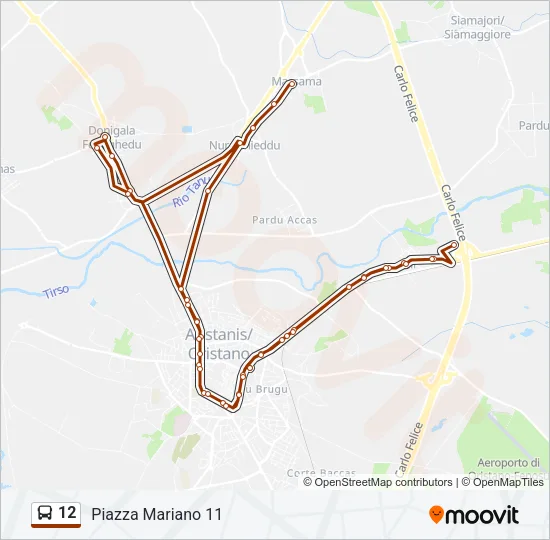 12 Bus Line Map
