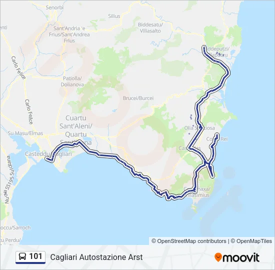 101 Bus Line Map