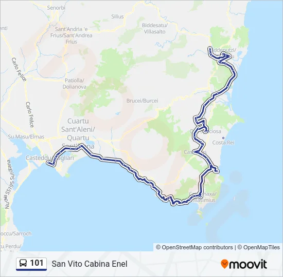 101 Bus Line Map