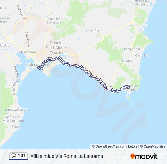 101 Bus Line Map