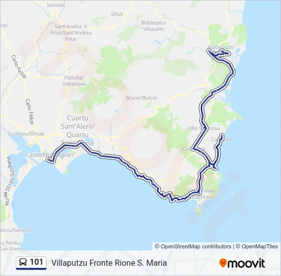 101 Bus Line Map