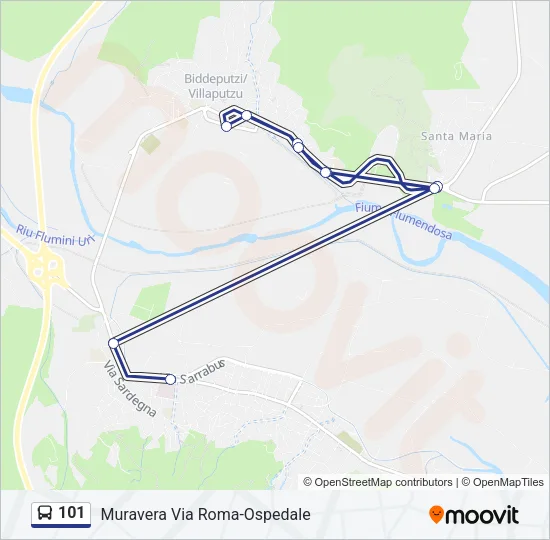 101 Bus Line Map