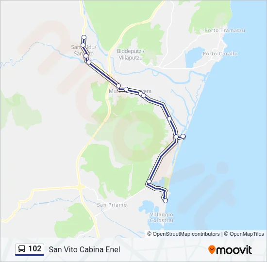 102 Bus Line Map