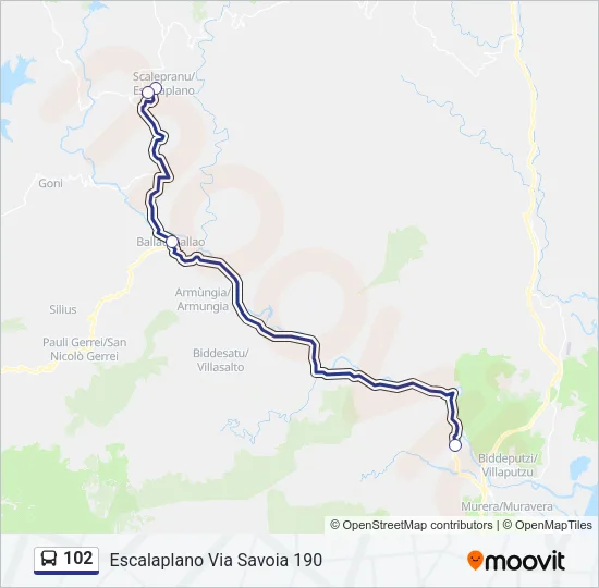 102 Bus Line Map