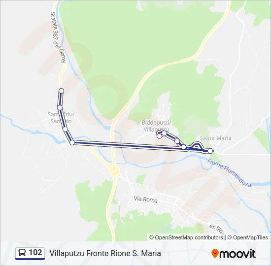 102 Bus Line Map