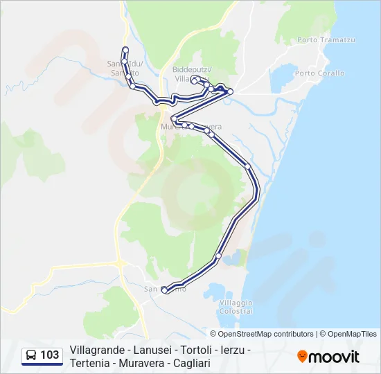 103 Bus Line Map