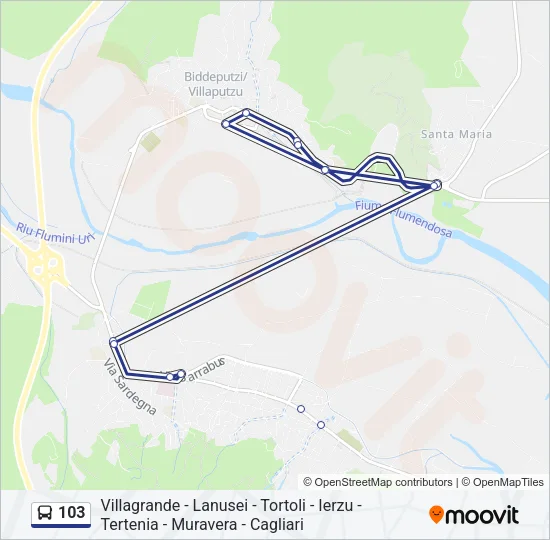 103 Bus Line Map