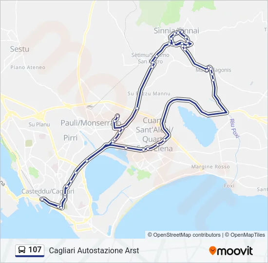 107 Bus Line Map