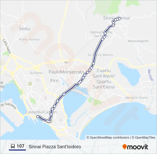 107 Bus Line Map