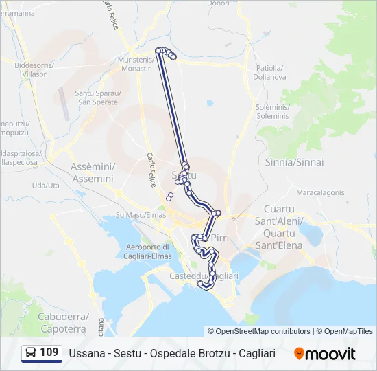 Percorso linea bus 109