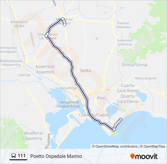 111 bus Line Map