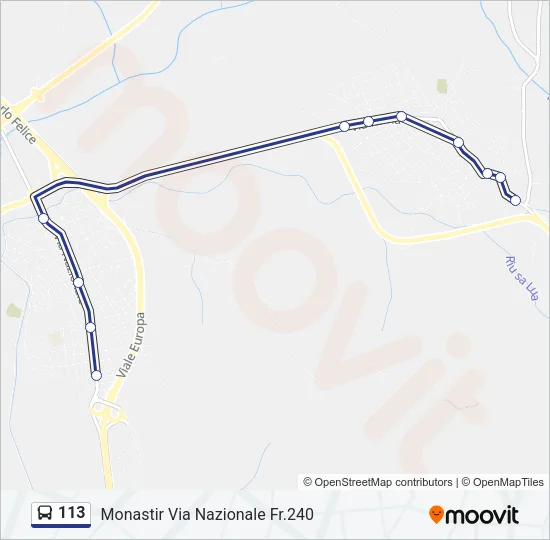 113 Bus Line Map