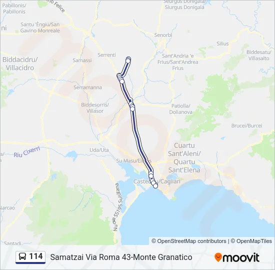 114 Bus Line Map