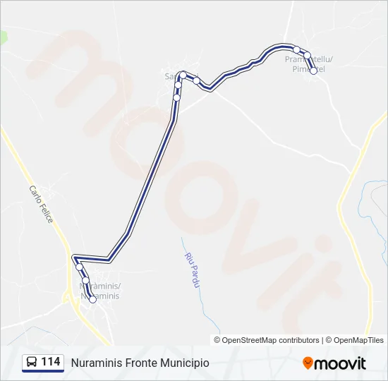 114 Bus Line Map