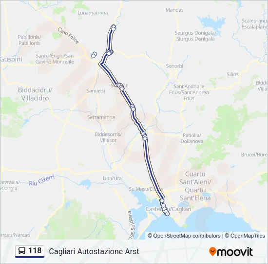 118 Bus Line Map