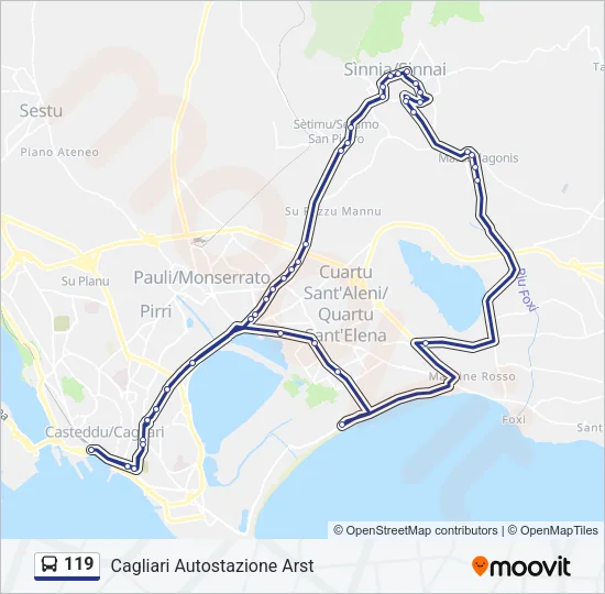 119 Bus Line Map