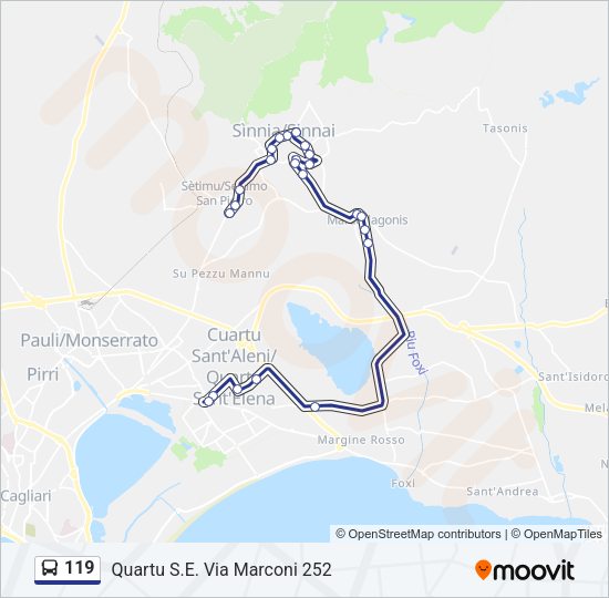 Percorso linea bus 119