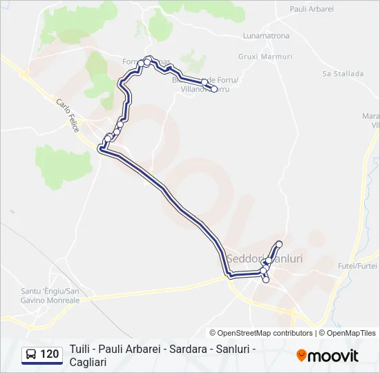 120 Bus Line Map