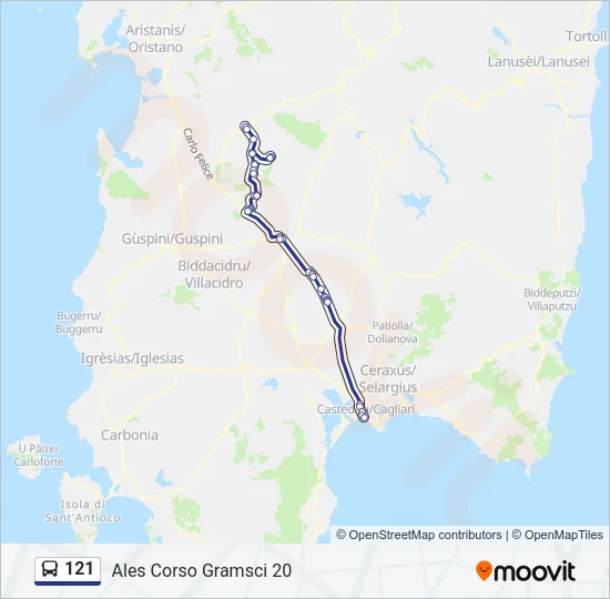 121 Bus Line Map