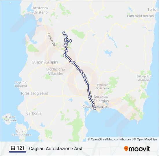 121 Bus Line Map