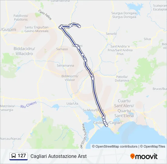 127 Bus Line Map