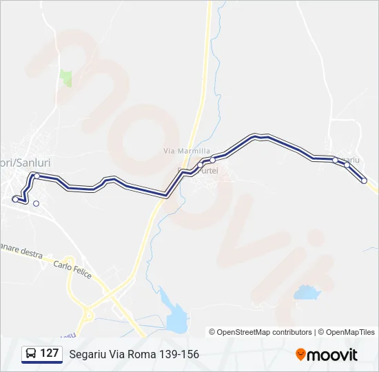 127 Bus Line Map