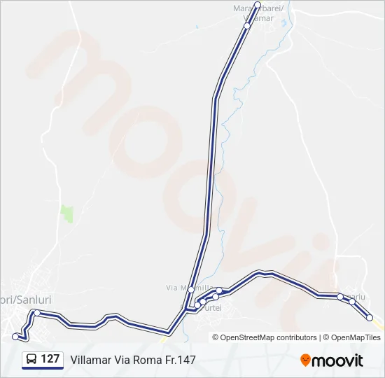 127 Bus Line Map
