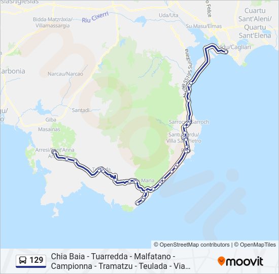 129 bus Line Map