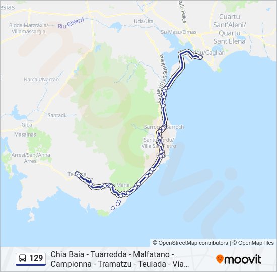 Percorso linea bus 129