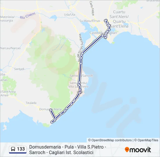 133 Bus Line Map