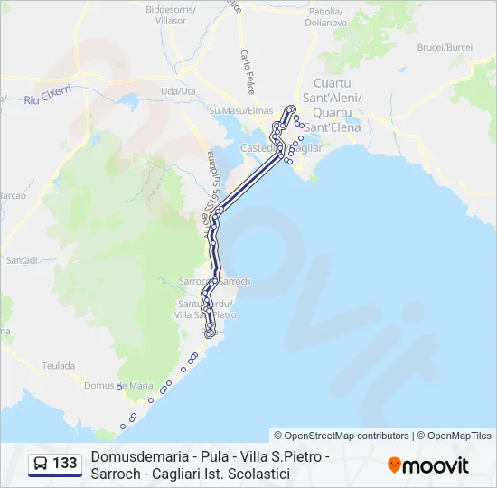 133 Bus Line Map