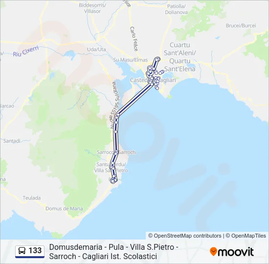 133 Bus Line Map