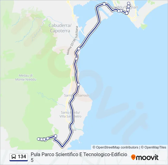 134 Bus Line Map